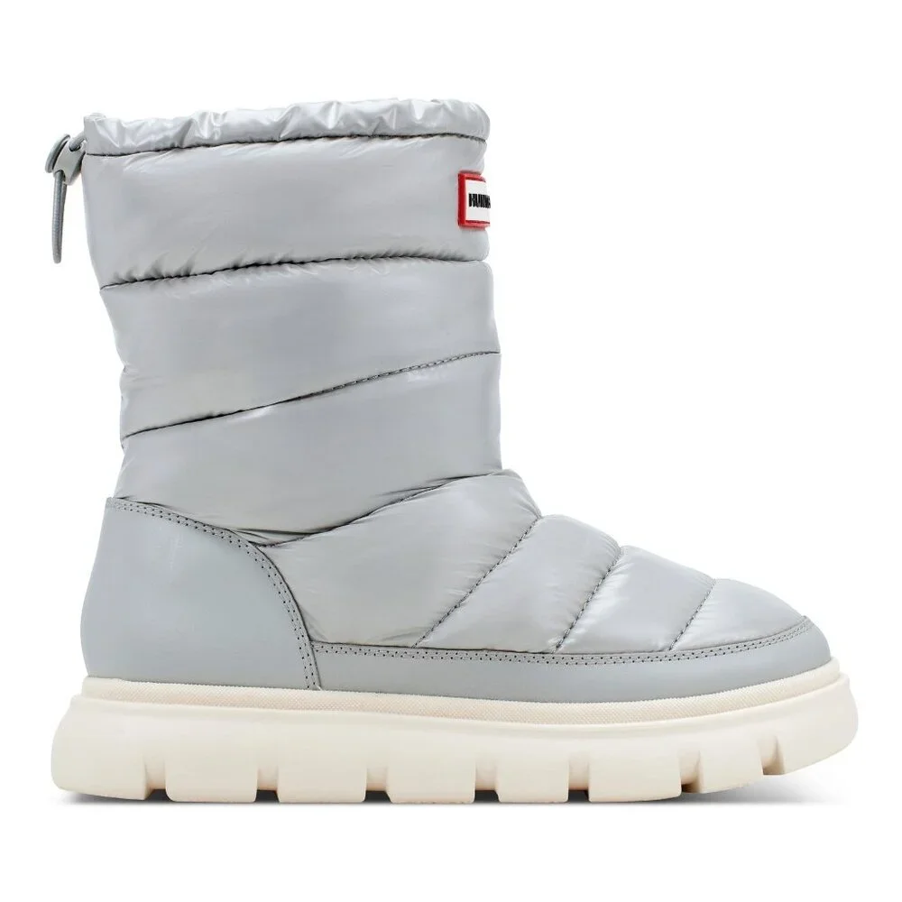 NEW size 8 Light Gray Hunter Womens Maribel lug sole Snow Booties Insulated - Picture 1 of 5